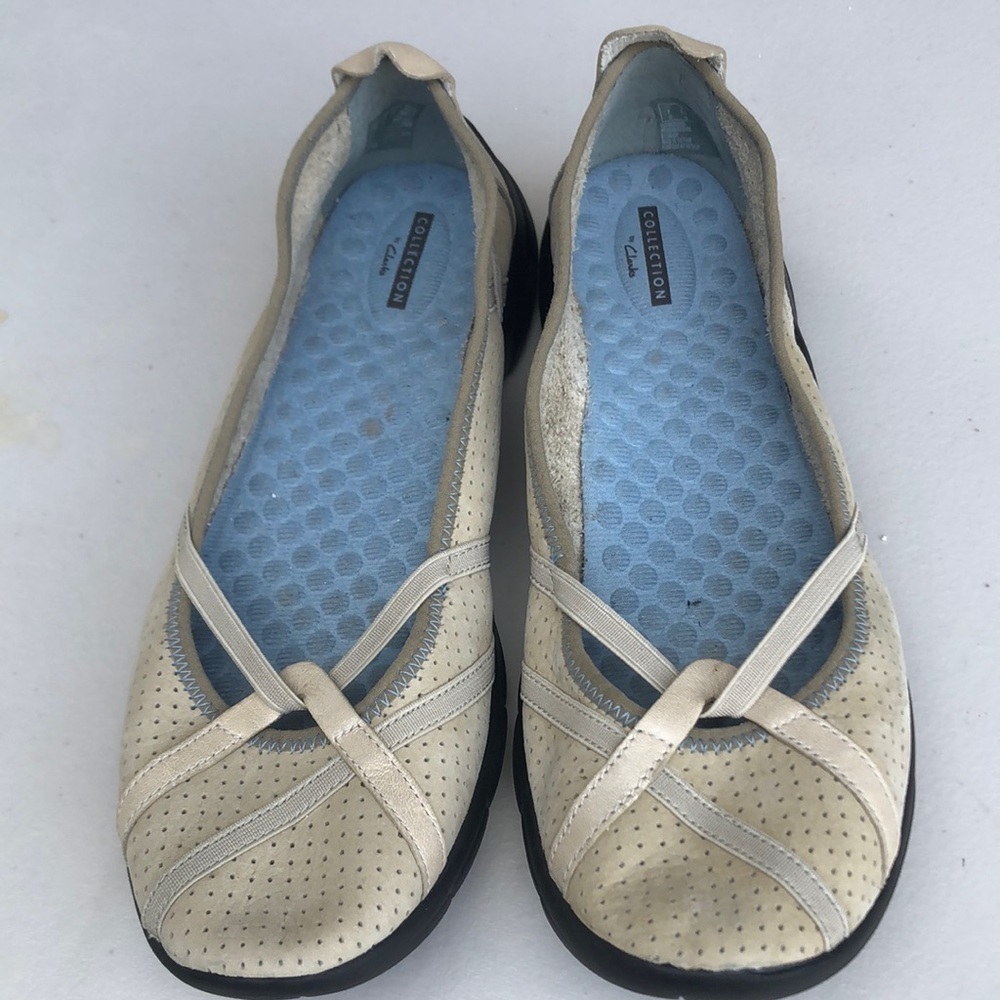 Clarks Provo, Truvia Slip on Comfort Stone Pierre Leather 1 Sz 9.5